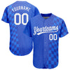 Custom Royal White-Black 3D Pattern Design Authentic Baseball Jersey