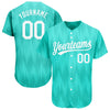 Custom Teal White 3D Pattern Design Authentic Baseball Jersey