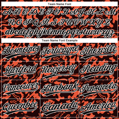 Custom Orange Black-White 3D Pattern Design Authentic Baseball Jersey