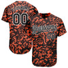 Custom Orange Black-White 3D Pattern Design Authentic Baseball Jersey