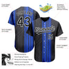 Custom Royal Black-White 3D Pattern Design Authentic Baseball Jersey