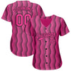 Custom Pink Pink-Black 3D Pattern Design Authentic Baseball Jersey