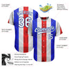 Custom White White Royal-Red 3D Pattern Design Authentic Baseball Jersey