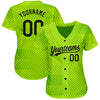 Custom Neon Green Black 3D Pattern Design Authentic Baseball Jersey