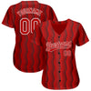 Custom Red Red-White 3D Pattern Design Authentic Baseball Jersey