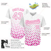 Custom White White-Pink 3D Pattern Design Authentic Baseball Jersey