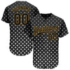 Custom Black Black-Old Gold 3D Pattern Design Authentic Baseball Jersey