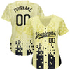 Custom Cream Black 3D Pattern Design Authentic Baseball Jersey