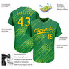 Custom Neon Green Gold-Kelly Green 3D Pattern Design Authentic Baseball Jersey