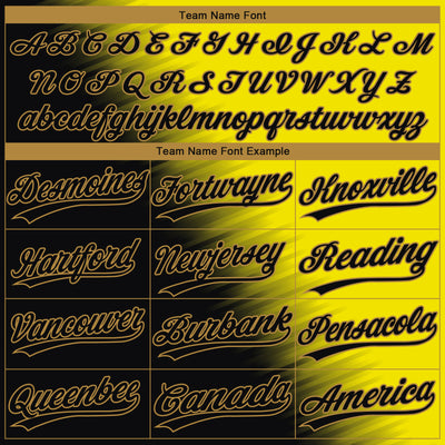 Custom Gold Black-Old Gold 3D Pattern Design Authentic Baseball Jersey