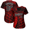 Custom Red Black-White 3D Pattern Design Authentic Baseball Jersey