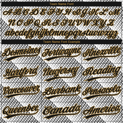 Custom White Black-Old Gold 3D Pattern Design Authentic Baseball Jersey