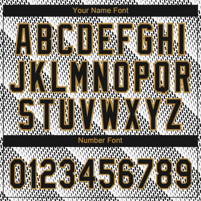 Custom White Black-Old Gold 3D Pattern Design Authentic Baseball Jersey