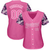 Custom Pink Pink-Camo 3D Pattern Design Authentic Baseball Jersey