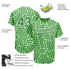 Custom Neon Green Kelly Green-White 3D Pattern Design Authentic Baseball Jersey