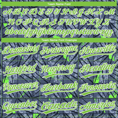 Custom Gray Neon Green-Black 3D Pattern Design Authentic Baseball Jersey