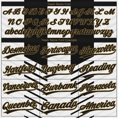 Custom White Black-Old Gold 3D Pattern Design Authentic Baseball Jersey