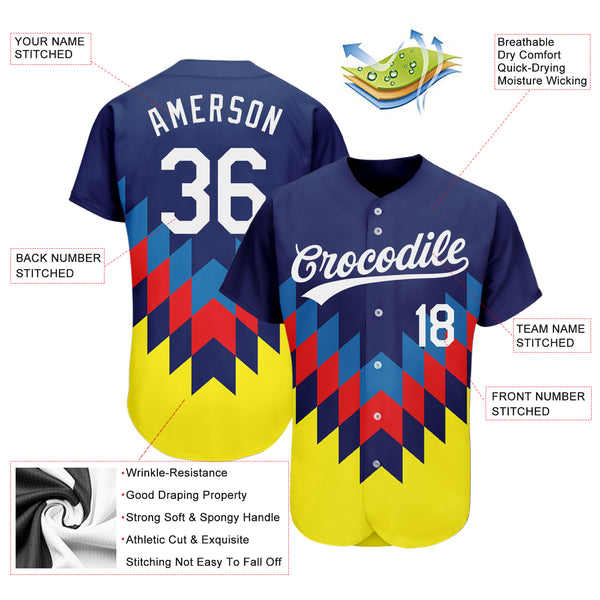 Custom Figure White-Gold 3D Pattern Design Authentic Baseball Jersey Youth Size:M