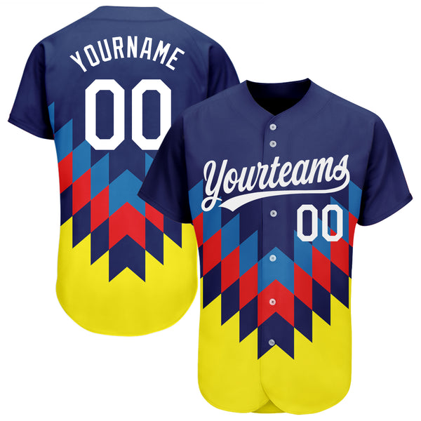 Custom Figure White-Gold 3D Pattern Design Authentic Baseball Jersey Youth Size:M