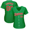 Custom Kelly Green Red-White 3D Pattern Design Authentic Baseball Jersey