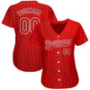 Custom Red Red-White 3D Pattern Design Authentic Baseball Jersey