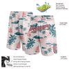 Custom Light Pink Medium Pink-Black 3D Pattern Hawaii Palm Trees And Island Authentic Basketball Shorts