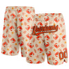 Custom Cream Orange-Black 3D Pattern Crabs Shells And Starfishs Authentic Basketball Shorts