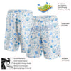 Custom White Light Blue 3D Pattern Starfishs And Shells Authentic Basketball Shorts