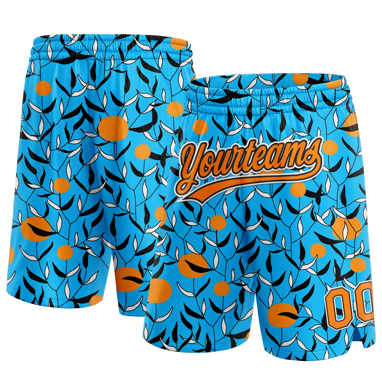 Custom 3D Pattern Baseball Jersey White Lakes Blue-Orange Design Leaves  Authentic - FansIdea