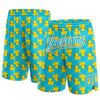 Custom Lakes Blue Yellow-White 3D Pattern Duck Authentic Basketball Shorts