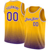 Custom Gold Purple-White Fade Fashion Authentic City Edition Basketball Jersey