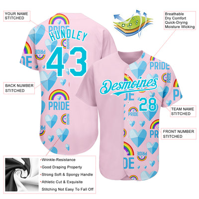 Custom Rainbow For Pride Month Love Is Love LGBT 3D Authentic Baseball Jersey