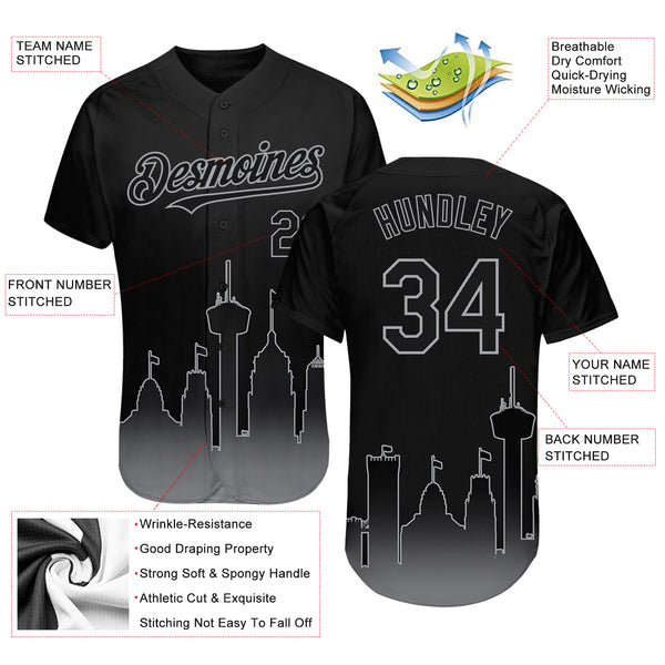 Custom Baseball Jersey Black Orange-Gray 3D San Francisco City Edition Fade Fashion Authentic Men's Size:3XL