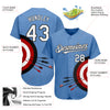 Custom Light Blue White-Black 3D Pattern Design Dart Board Target Authentic Baseball Jersey