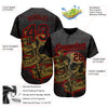 Custom Black Red-Old Gold 3D Pattern Design In Dart We Trust Authentic Baseball Jersey