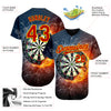 Custom Black Red-Gold 3D Pattern Design Flame Dart Board Authentic Baseball Jersey