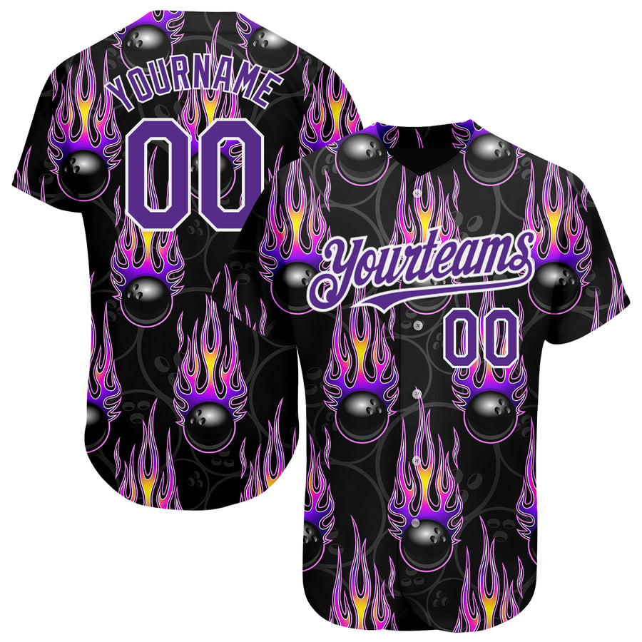 Bowling Love Colorful Smoke Flame Baseball Jersey - 84Hoods© Personalized  Shoes, Shirts & More