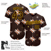 Custom Brown Yellow 3D Pattern Design Leopard Authentic Baseball Jersey