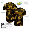 Custom Brown Yellow 3D Pattern Design Leopard Authentic Baseball Jersey