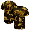 Custom Brown Yellow 3D Pattern Design Leopard Authentic Baseball Jersey