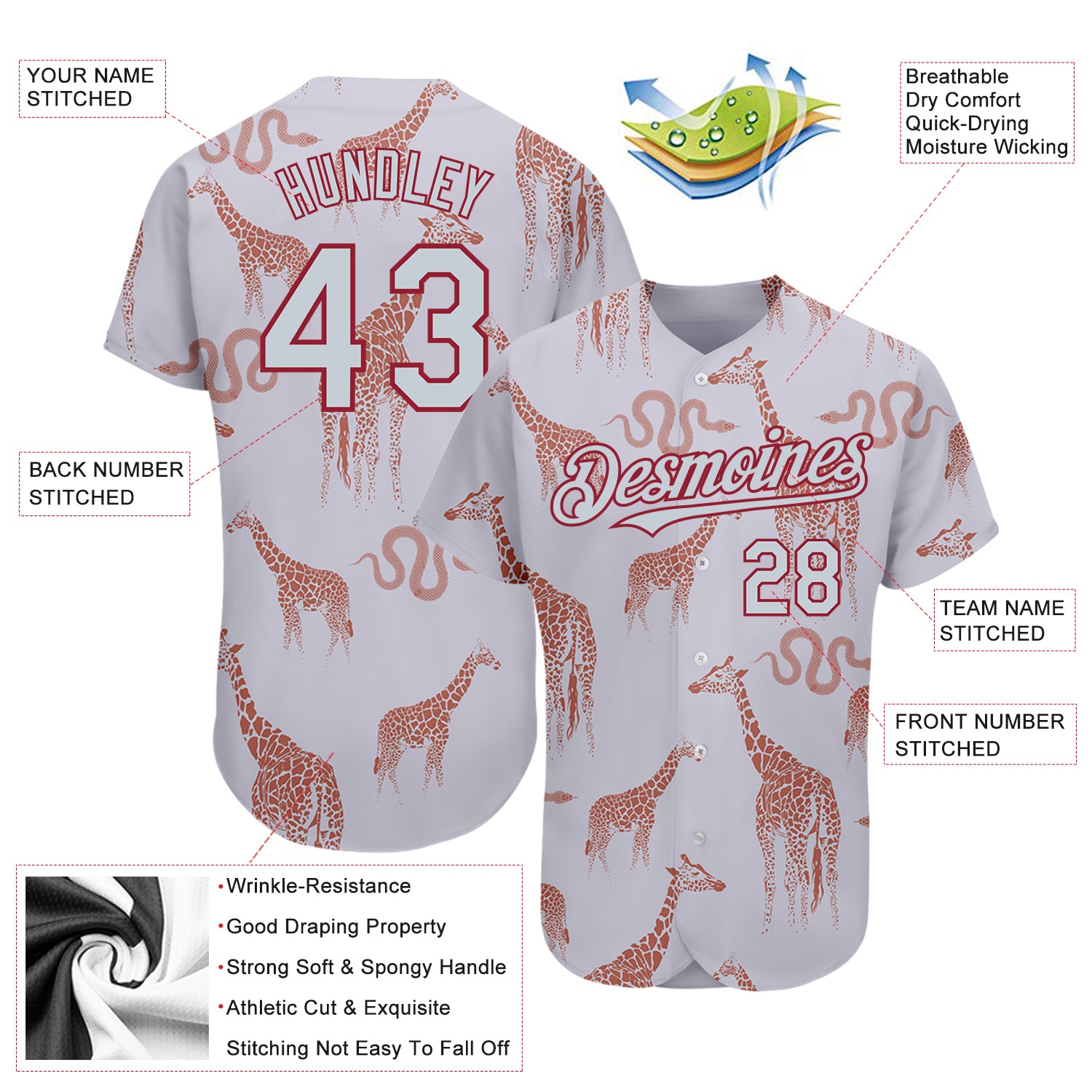 Cheap Custom Red White 3D Pattern Design Authentic Baseball Jersey