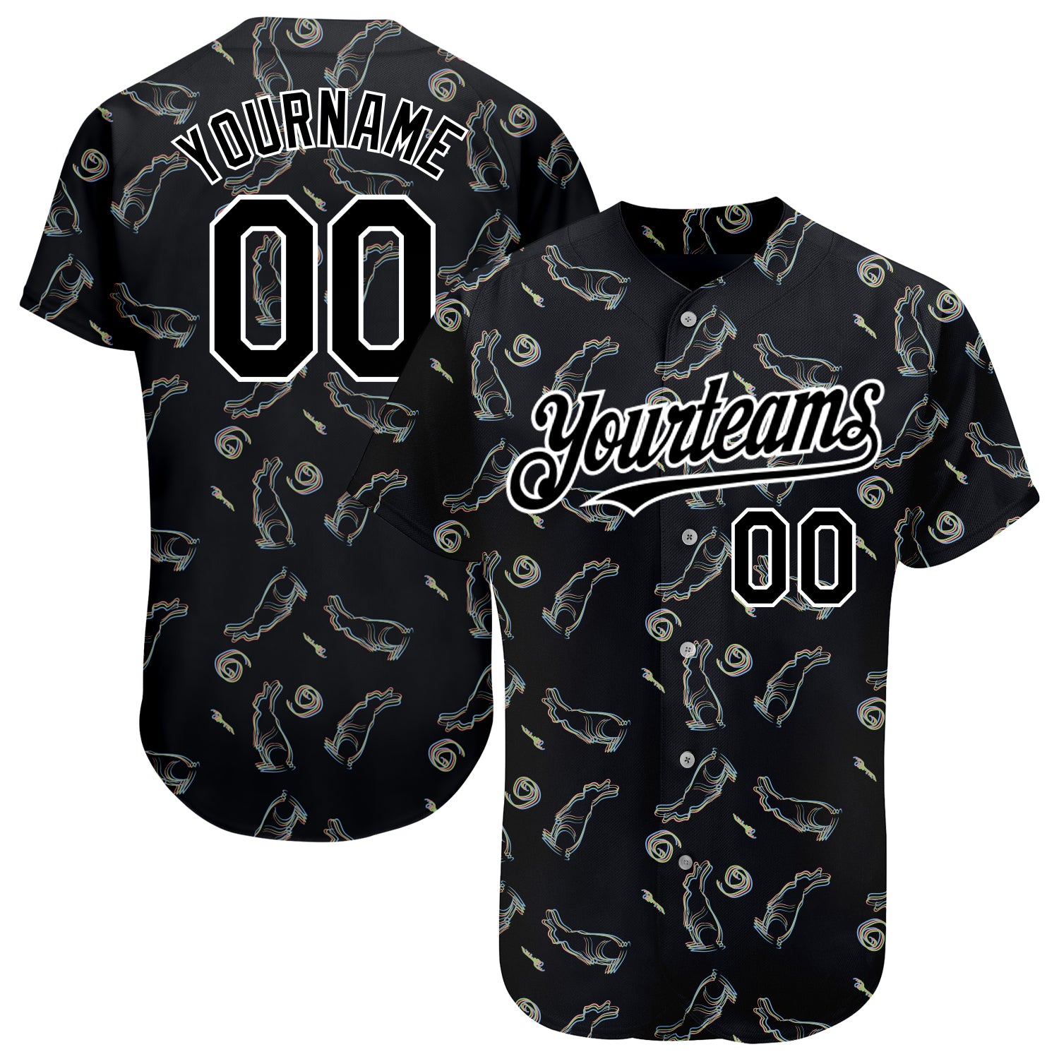 Custom Team Black Baseball Authentic White Jersey Gray