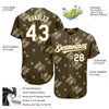 Custom Olive Old Gold-White 3D Pattern Design Rabbit Authentic Baseball Jersey