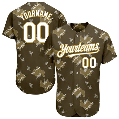 Custom Baseball Jersey Camo Black-Gold Authentic Salute to Service Men's Size:XL