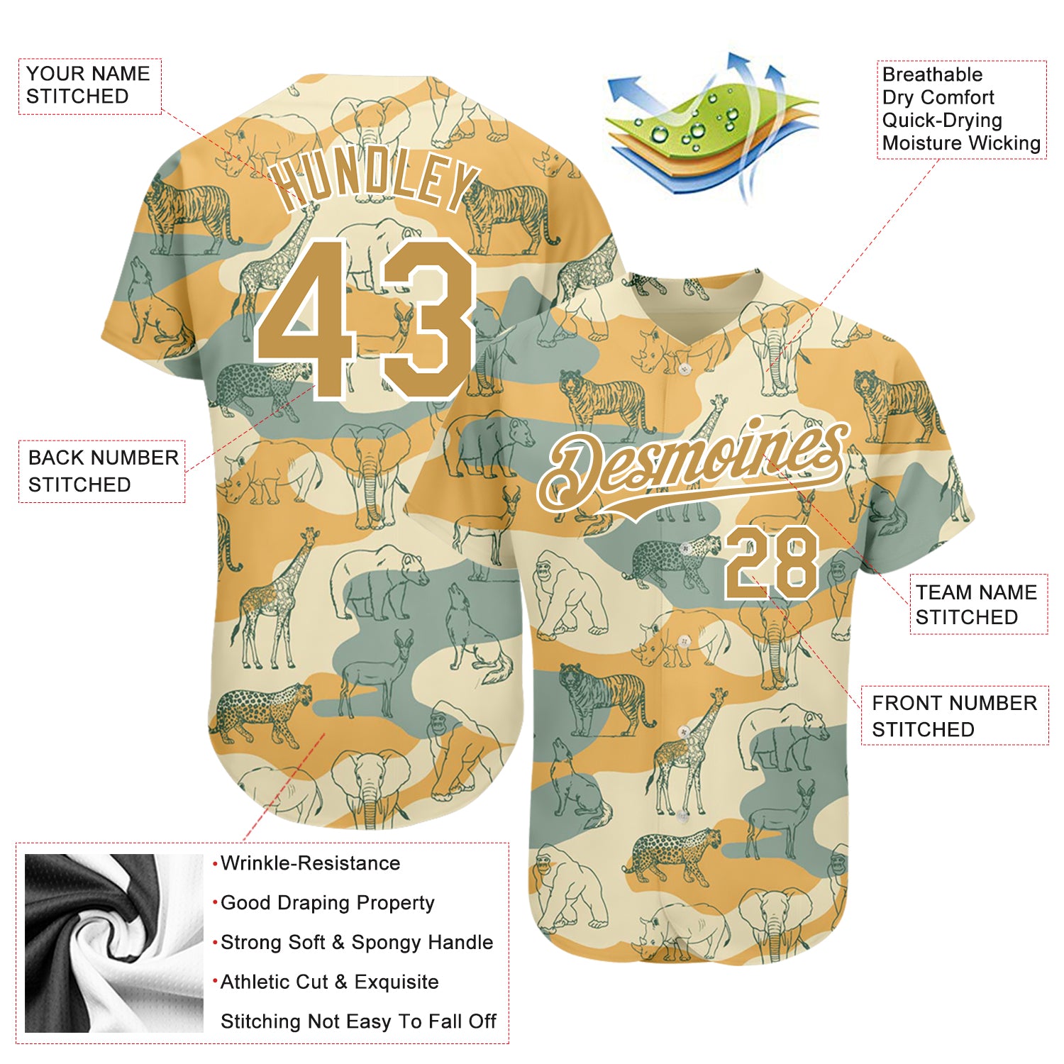 Thomas Jefferson Jaguars Custom HexaFlex Baseball Jersey #J5E