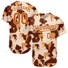 Custom Cream Texas Orange-White 3D Pattern Design Ox Authentic Baseball Jersey