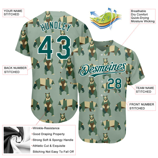 Custom Cream Grass Green-White 3D Pattern Design Coconuts And Leaves  Authentic Baseball Jersey Sale – UKSN INC