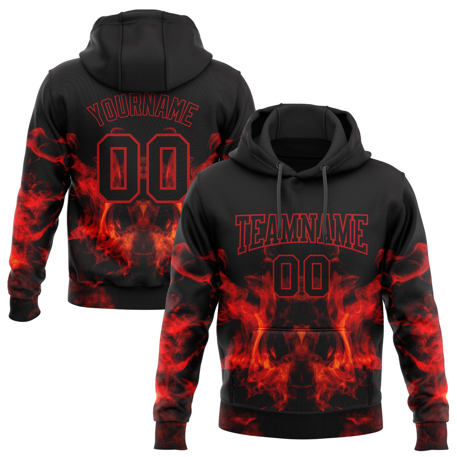 NFL Kansas City Chiefs Logo Flame Pattern 3D Hoodie Pullover Print