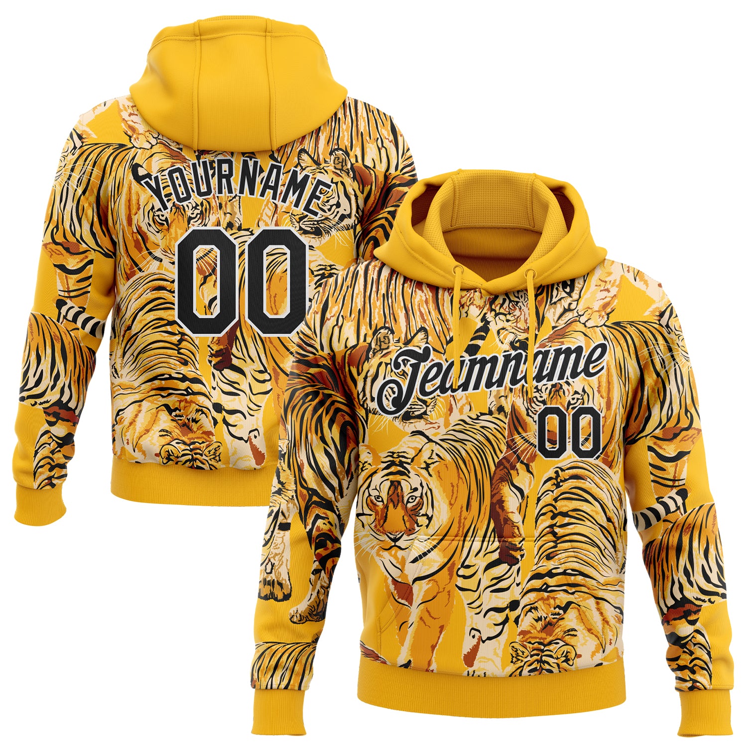 Yellow hot sale tiger hoodie