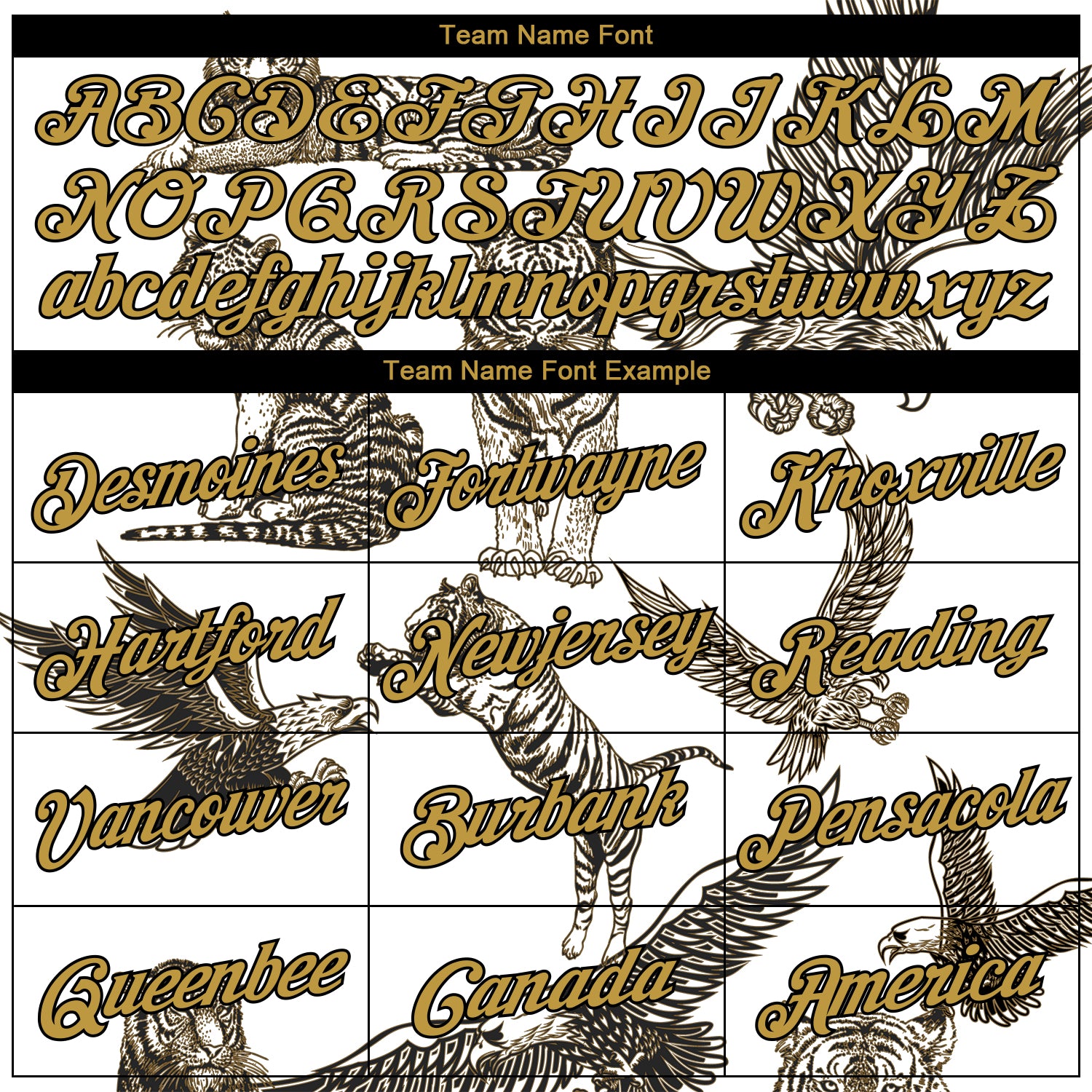 Cheap Custom Black Black-Old Gold 3D Pattern Design Tiger And